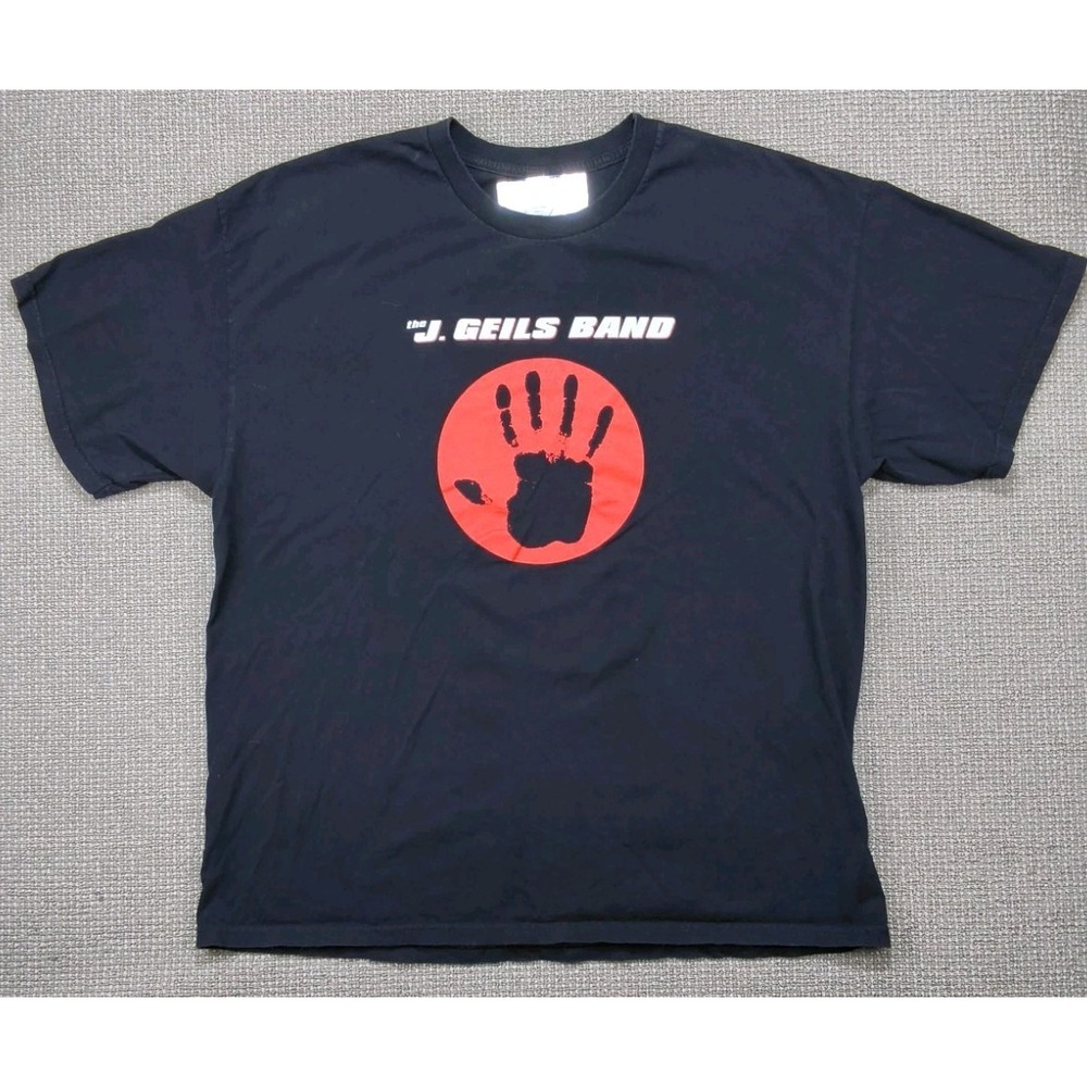 The J Geils Band Shirt Mens XL Black Red Handprint Classic Rock Graphic Tee AAA